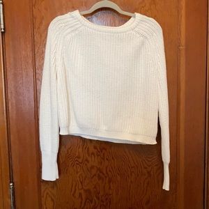 American Apparel Cropped fisherman Sweater white